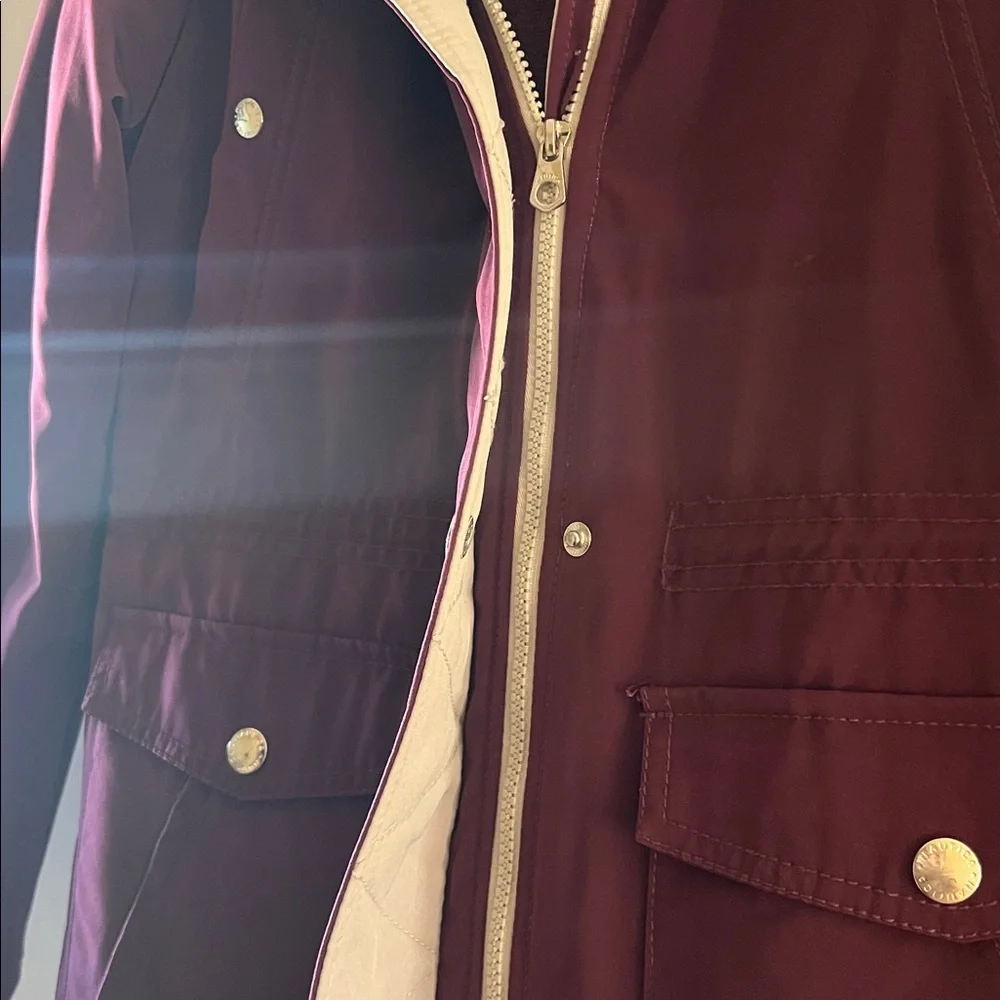 It’s winter: Nautica Women's Deep Burgundy Utility Jacket - Picture 7 of 9
